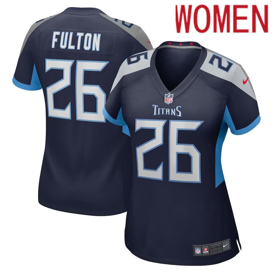 Women Tennessee Titans #26 Kristian Fulton Nike Navy Game NFL Jersey